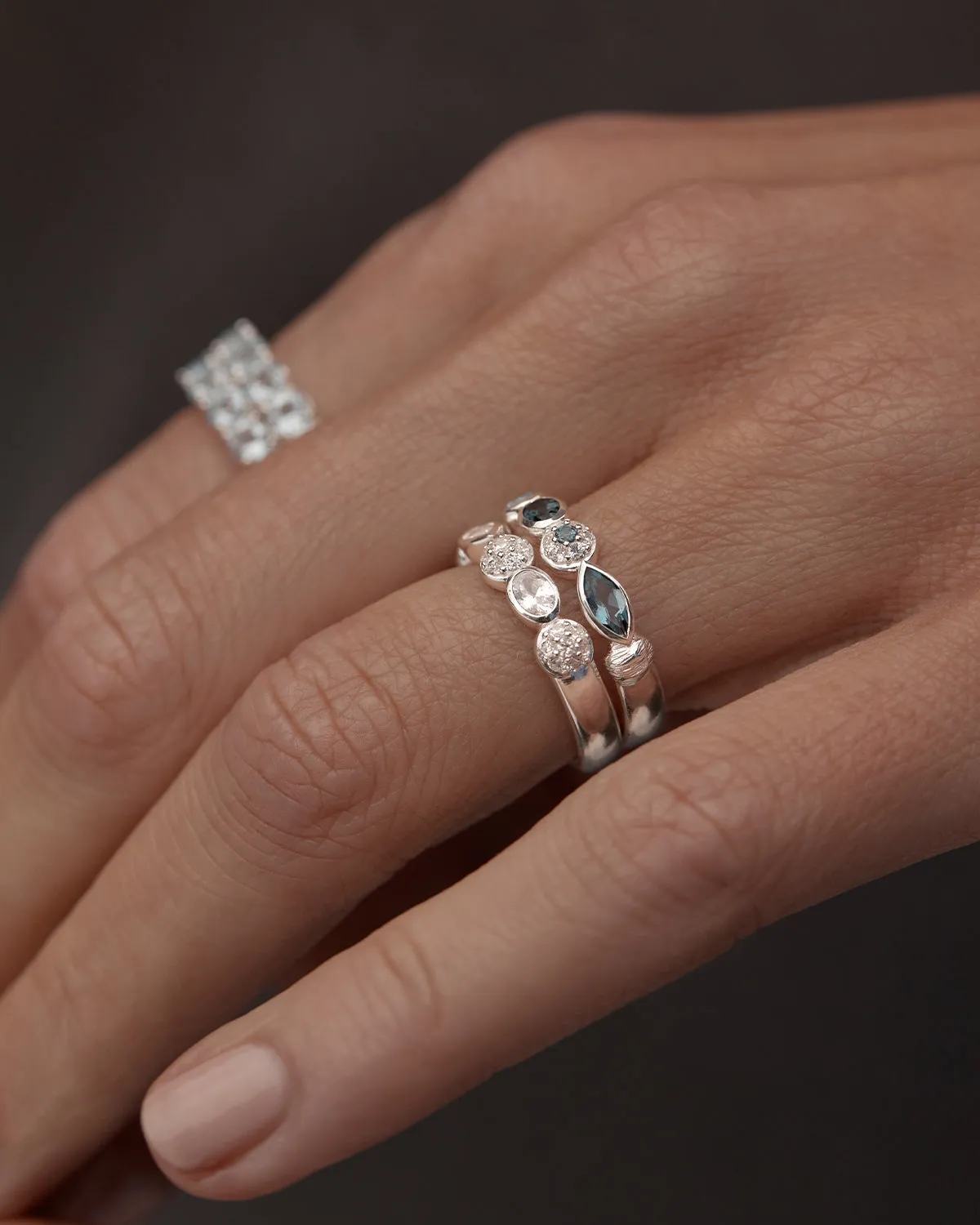 Sterling Silver Protection of Eye Crystal Ring Bycharlotte