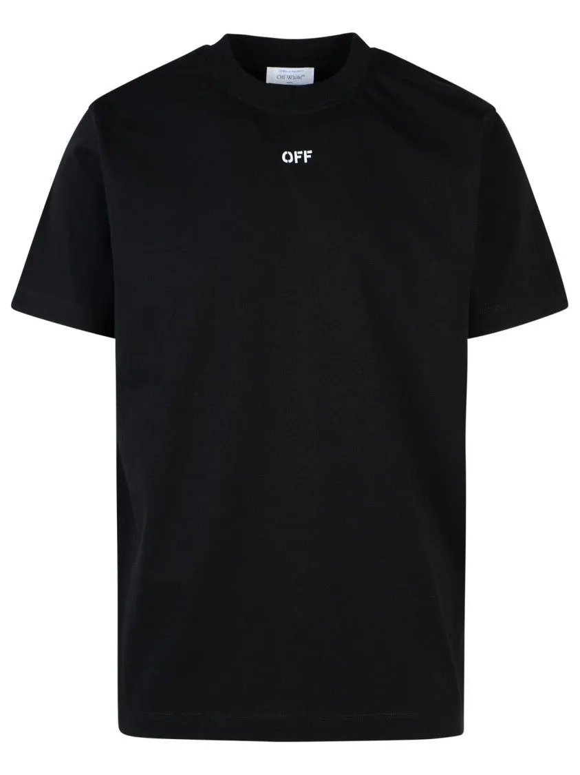 'Stitch Arrow' Black Cotton T-Shirt