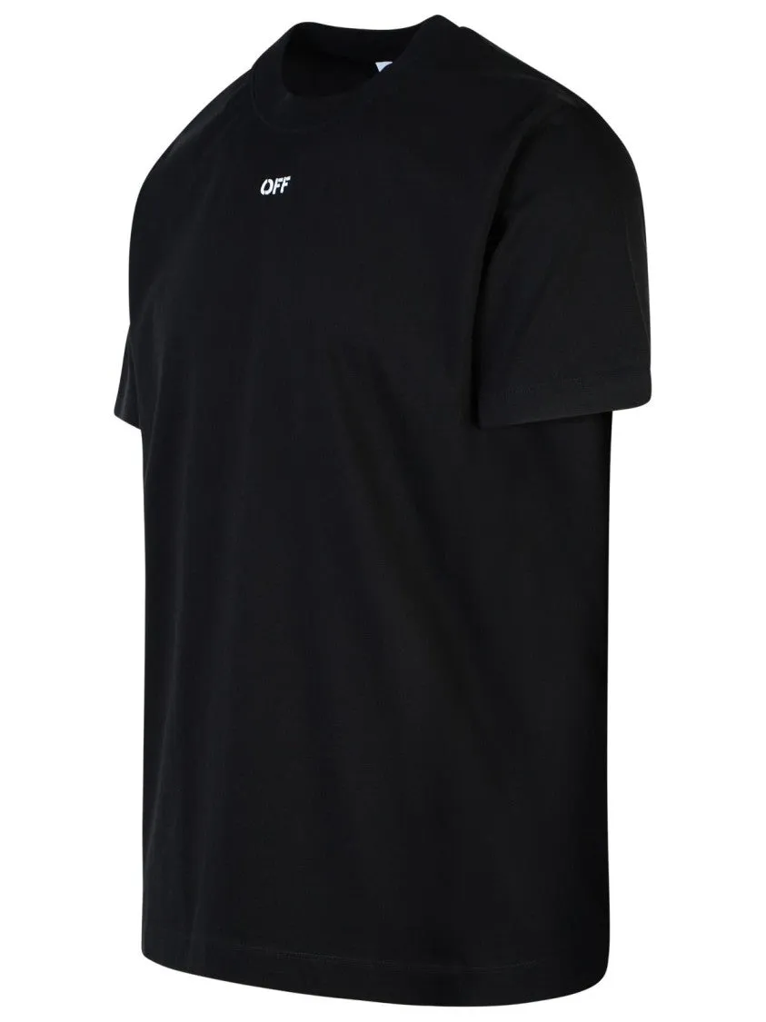 'Stitch Arrow' Black Cotton T-Shirt