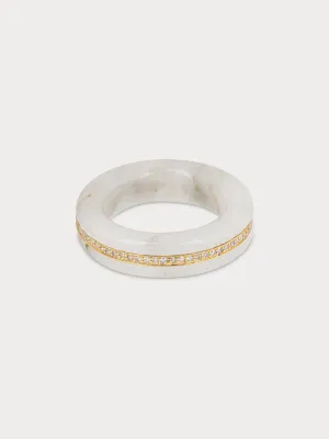 Stone Linings Ring - White Marble (Made to Order)