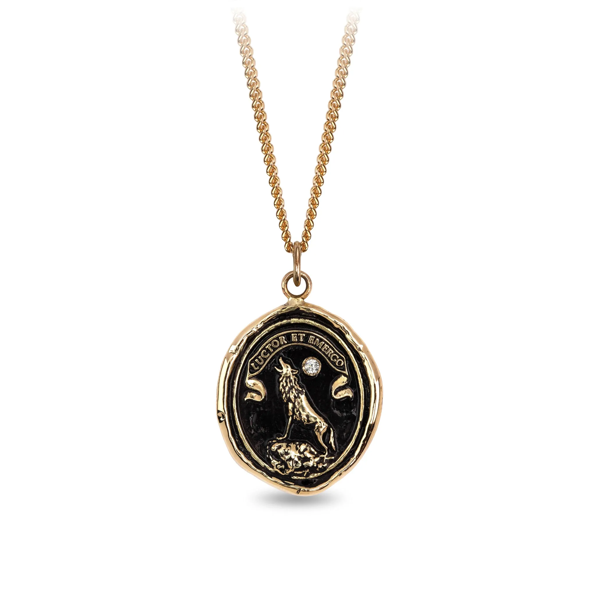 Struggle and Emerge 14K Gold Diamond Set Signature Talisman