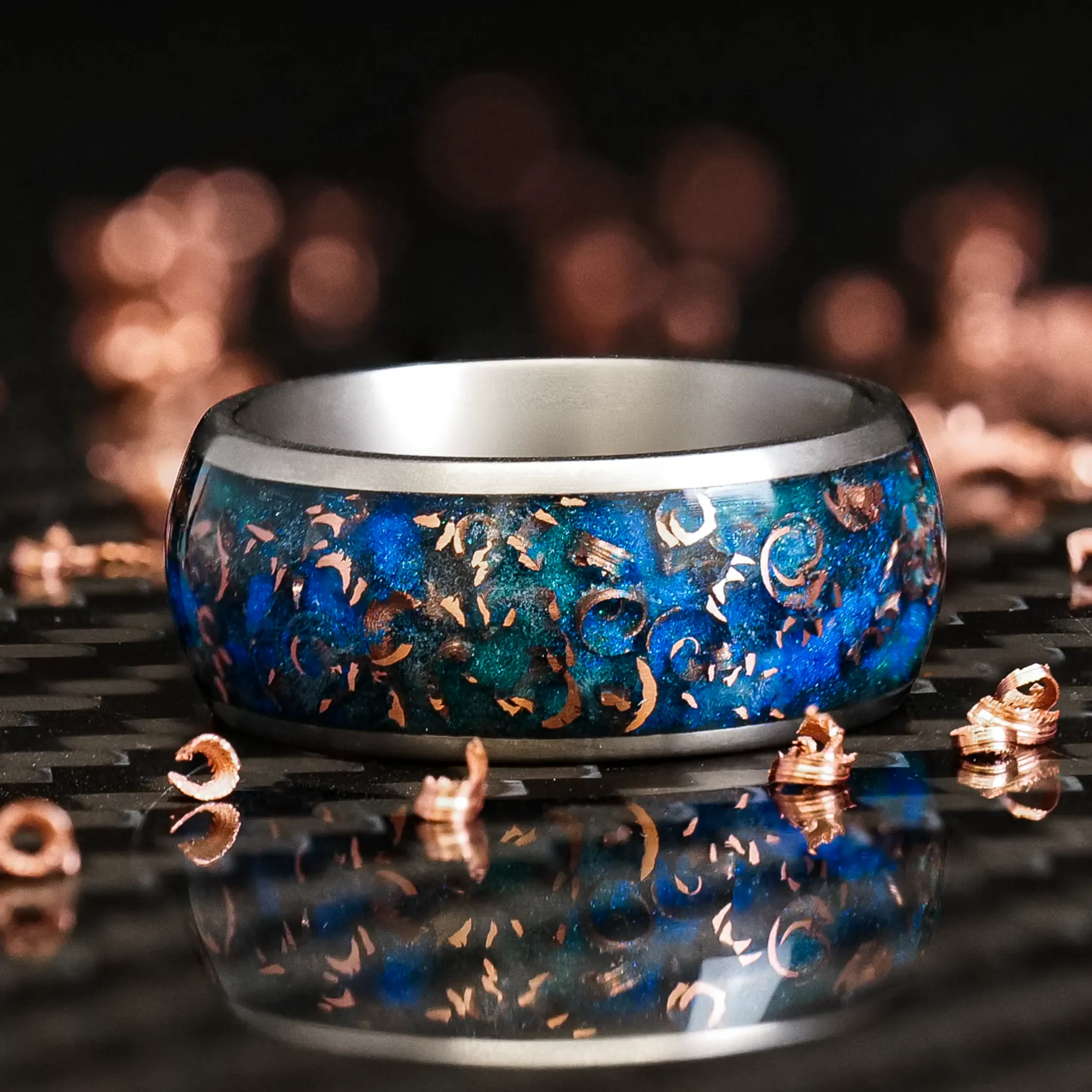 Sunken Artifact Halo Ring on Titanium