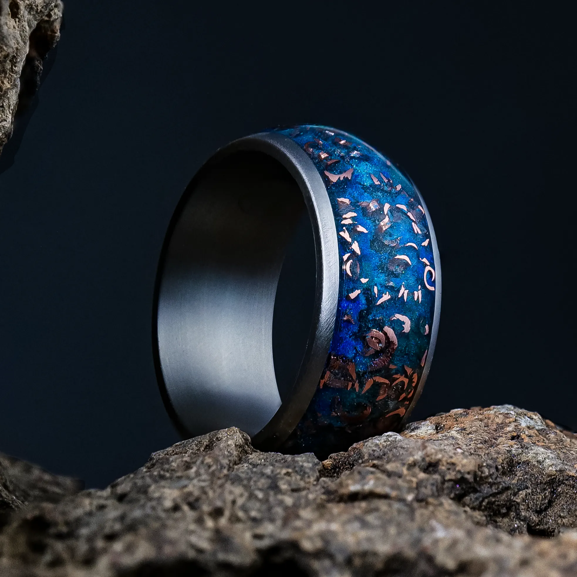 Sunken Artifact Halo Ring on Titanium