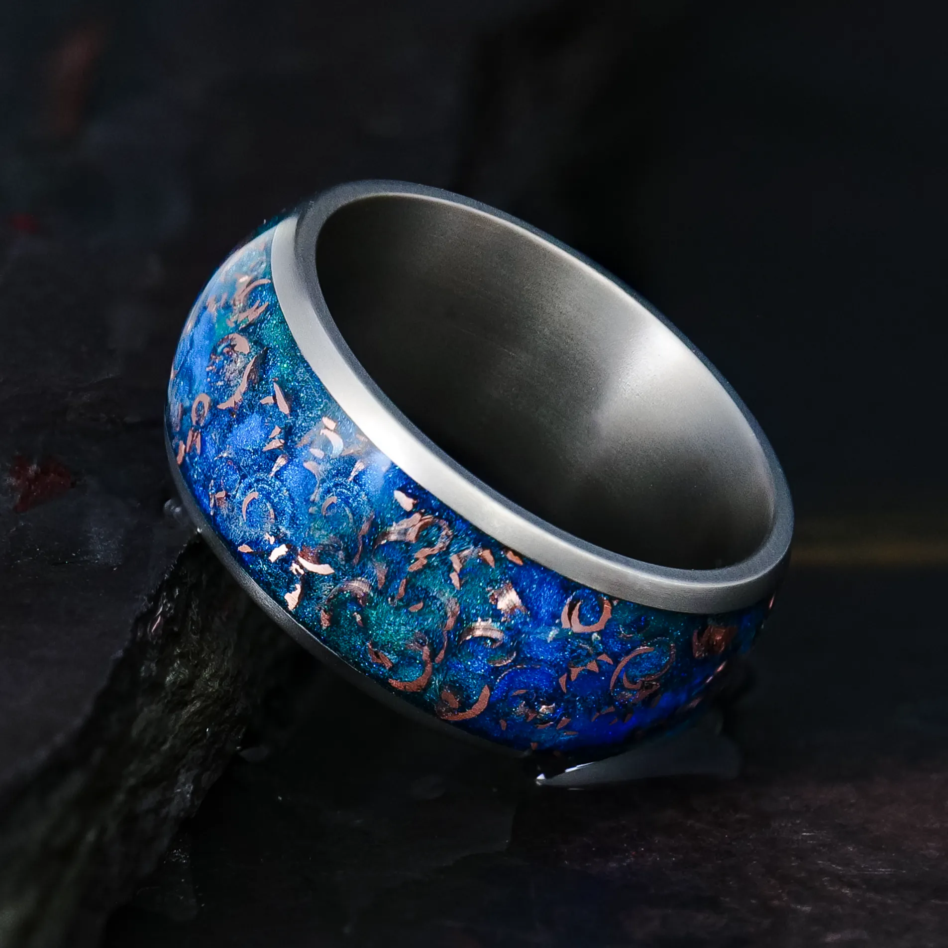 Sunken Artifact Halo Ring on Titanium