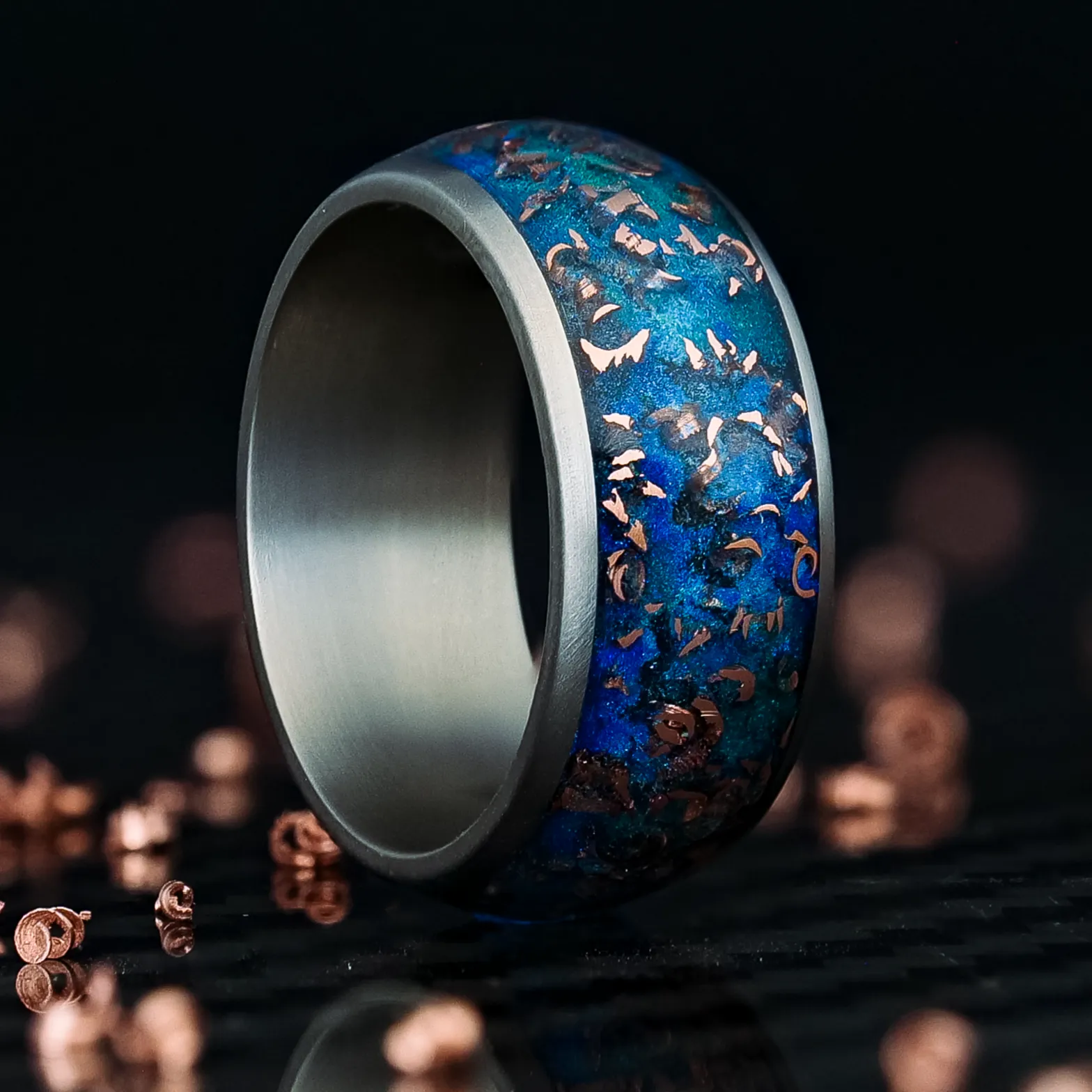 Sunken Artifact Halo Ring on Titanium