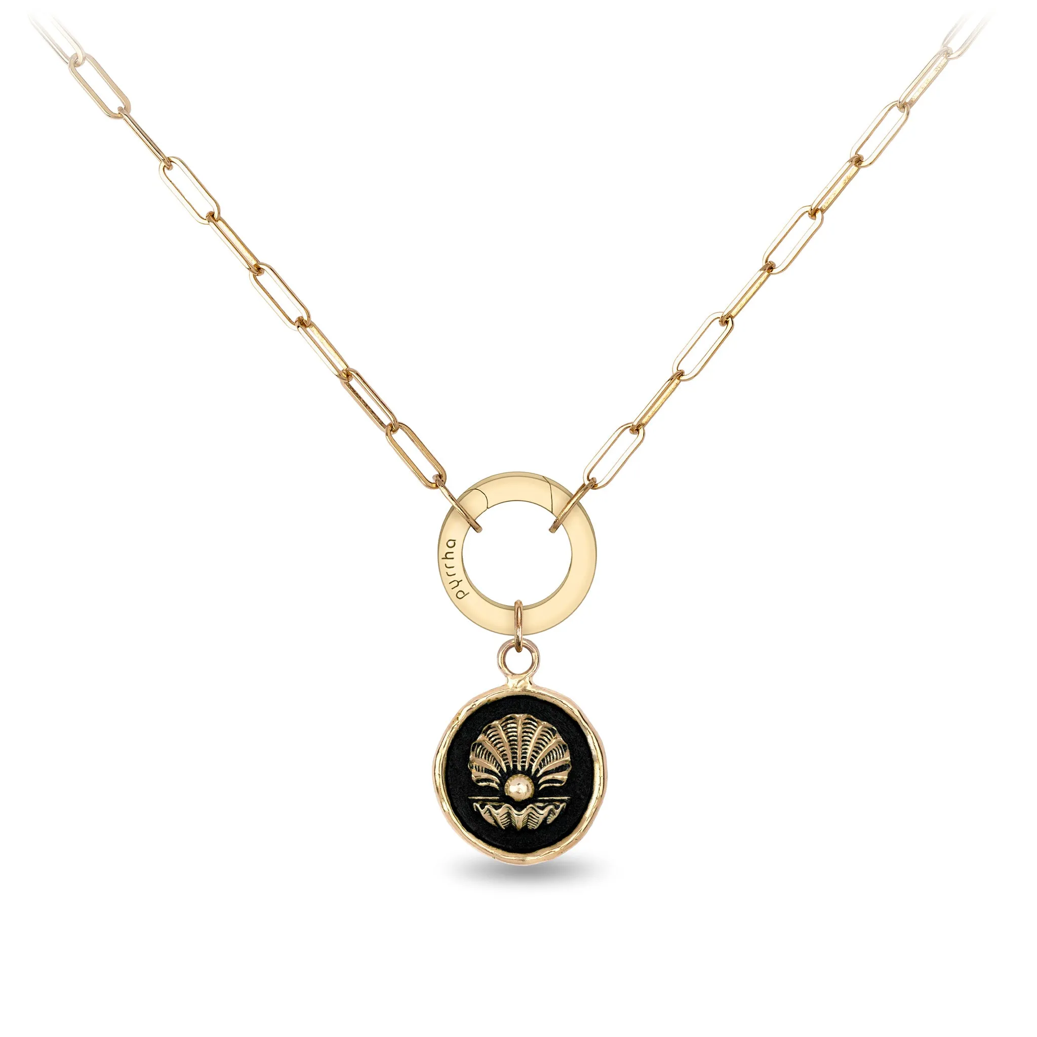 The World is Your Oyster 14K Gold Long Link Paperclip Chain Necklace