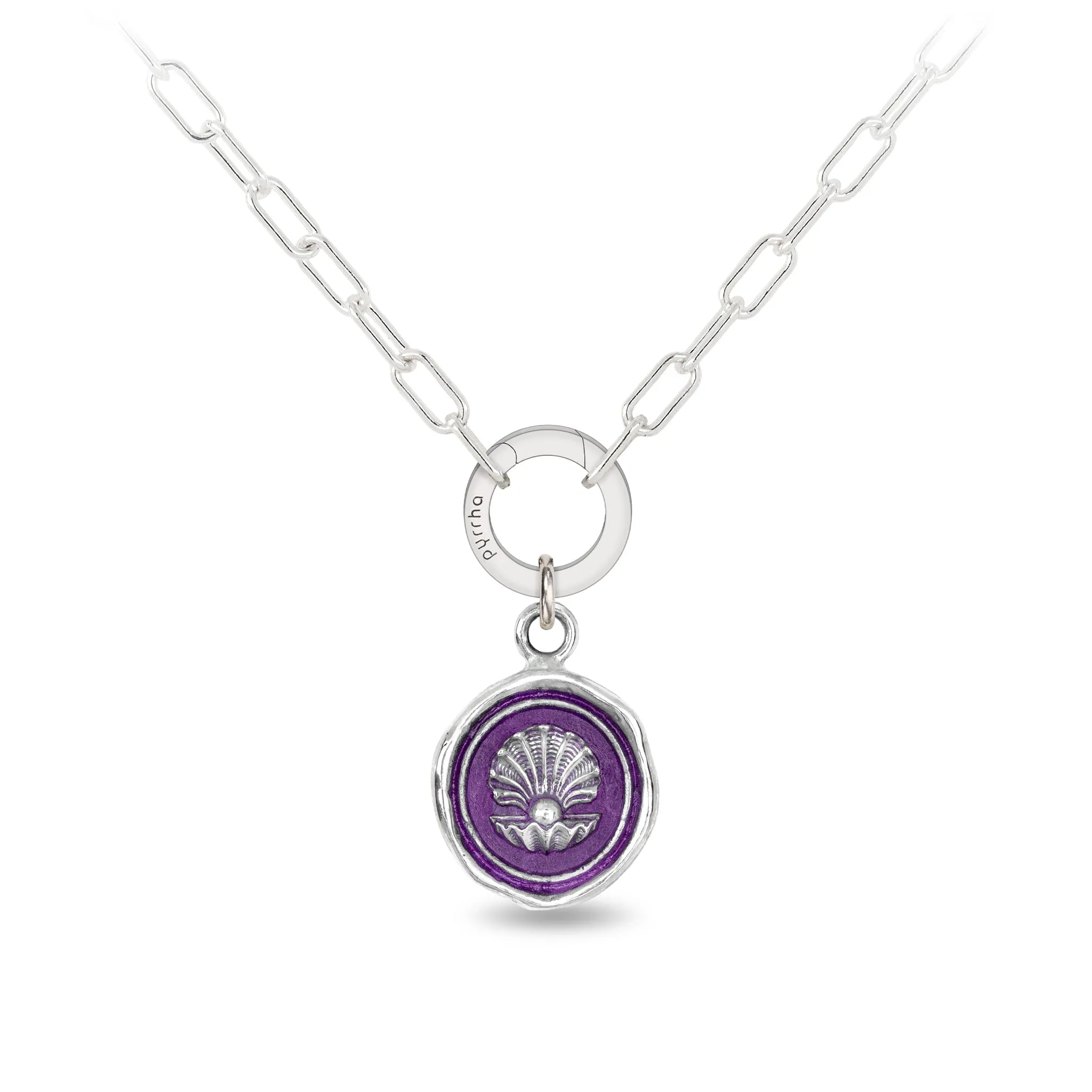 The World is Your Oyster Small Paperclip Chain Necklace - Mystic Violet