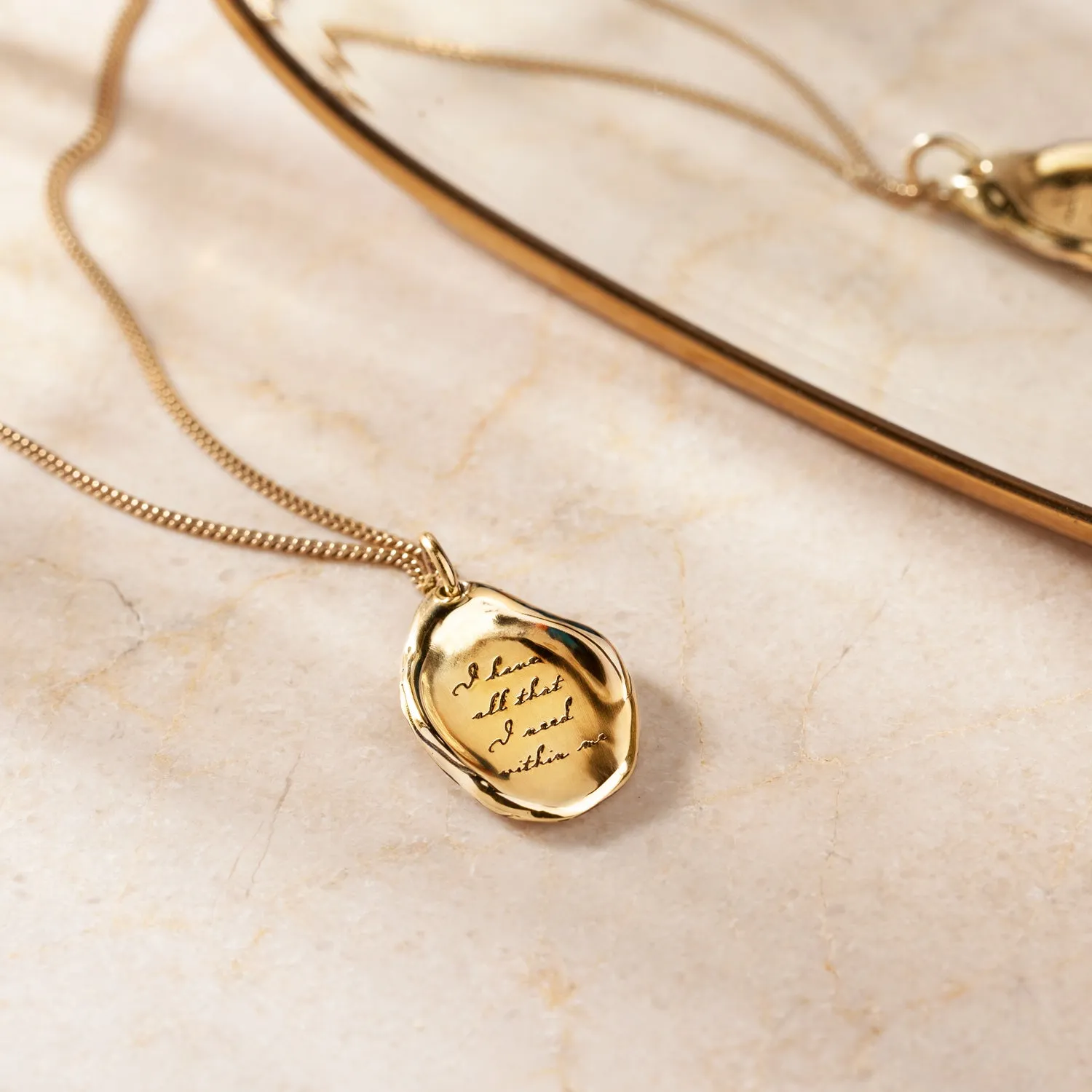 Today I Will Be Fearless 14K Gold Affirmation Talisman