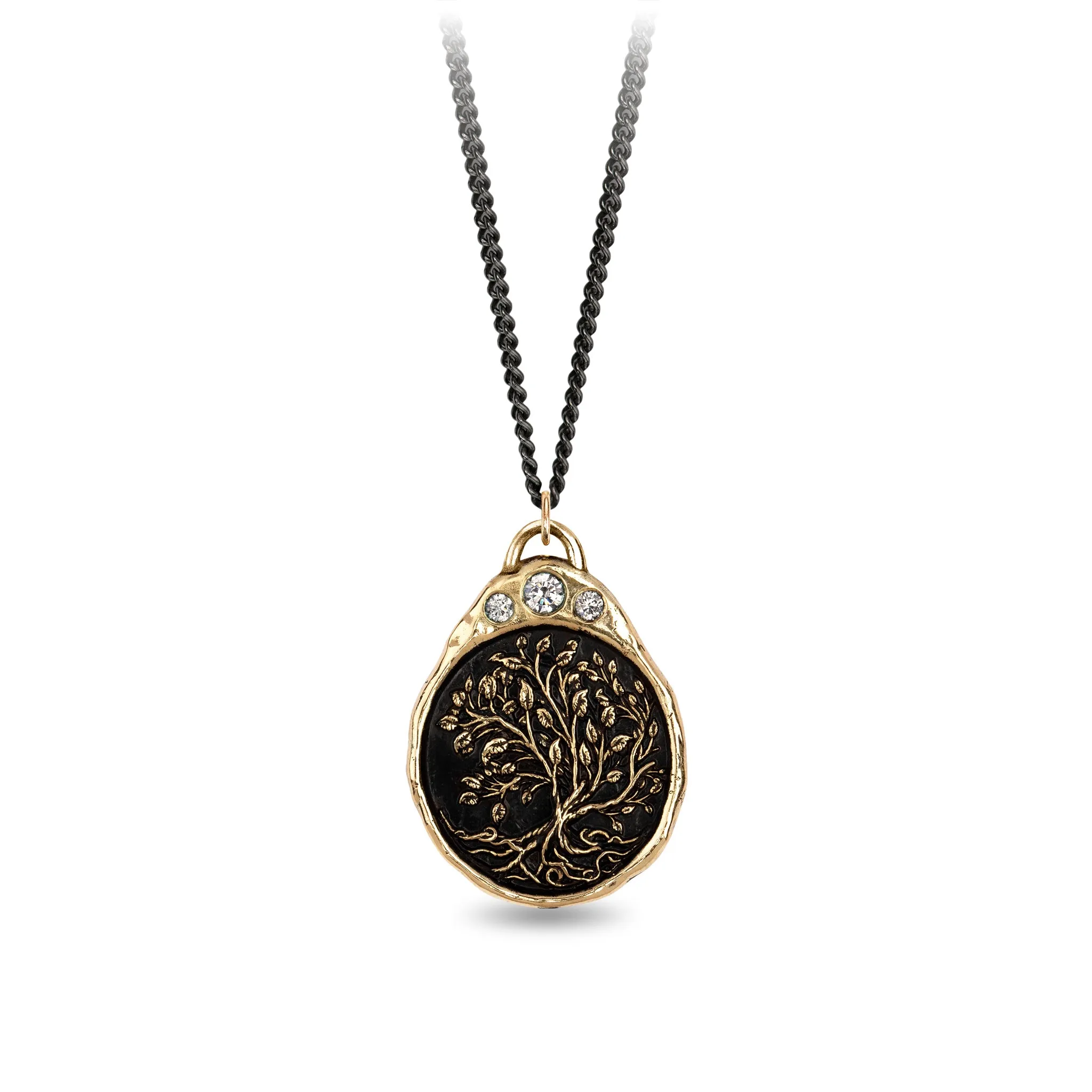 Tree of Life 14K Gold Diamond Crown Talisman