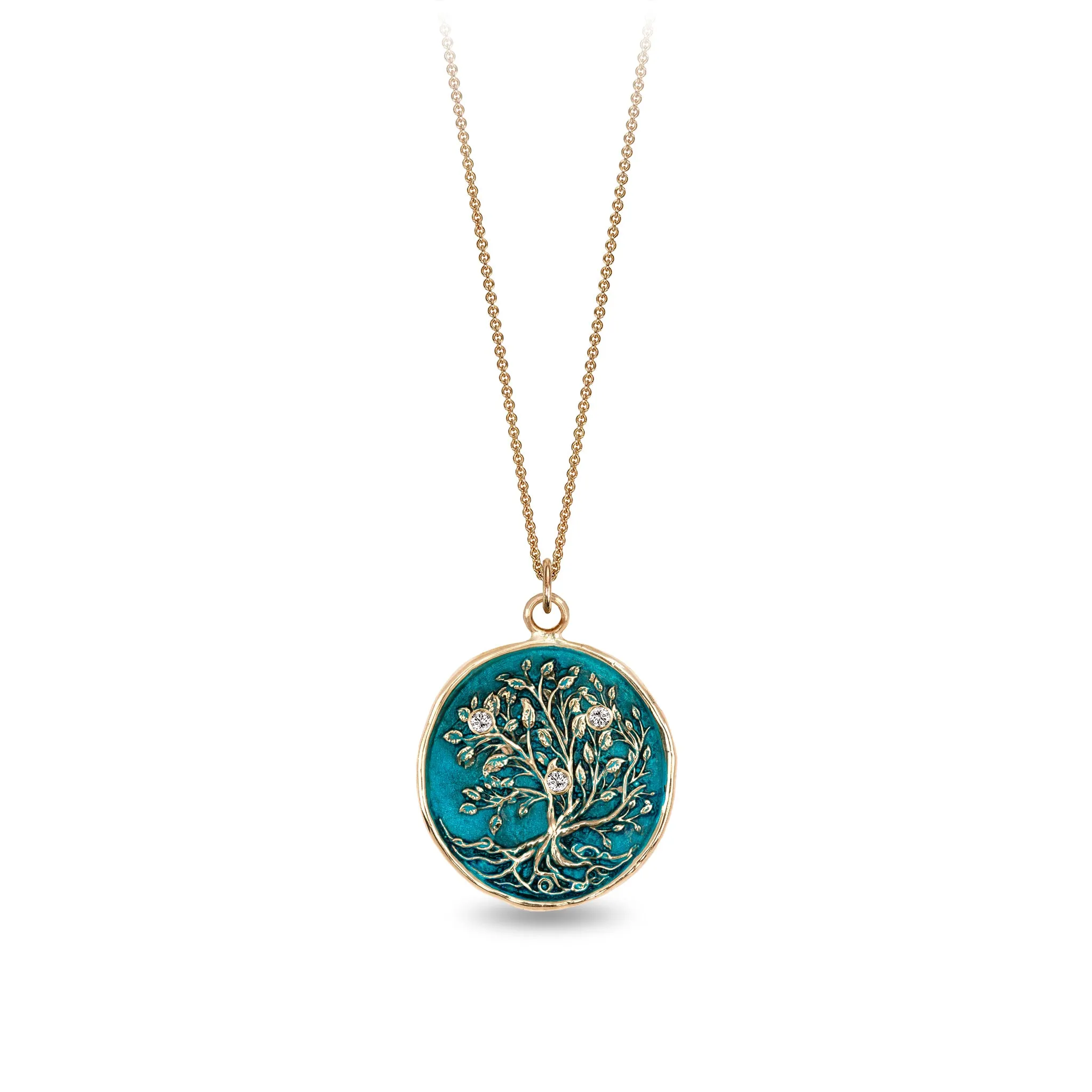 Tree of Life 14K Gold Diamond Set Talisman - True Colors