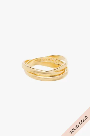 Trinity pinky ring 14k solid gold Wildthings Collectables