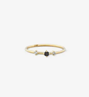 Trio Black Diamond Ring 0.09