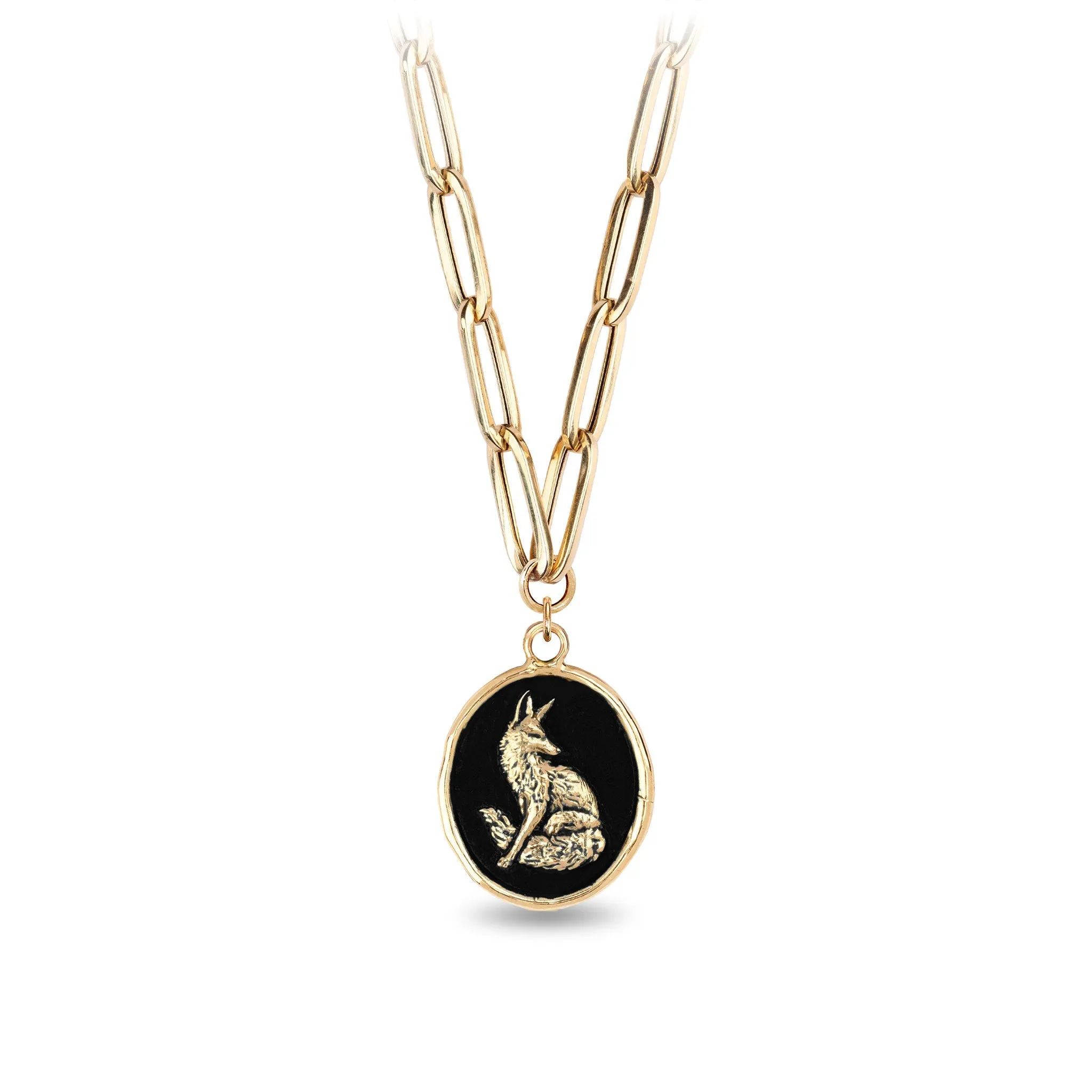 Trust in Yourself 14K Gold Large Hollow Paperclip Chain Necklace