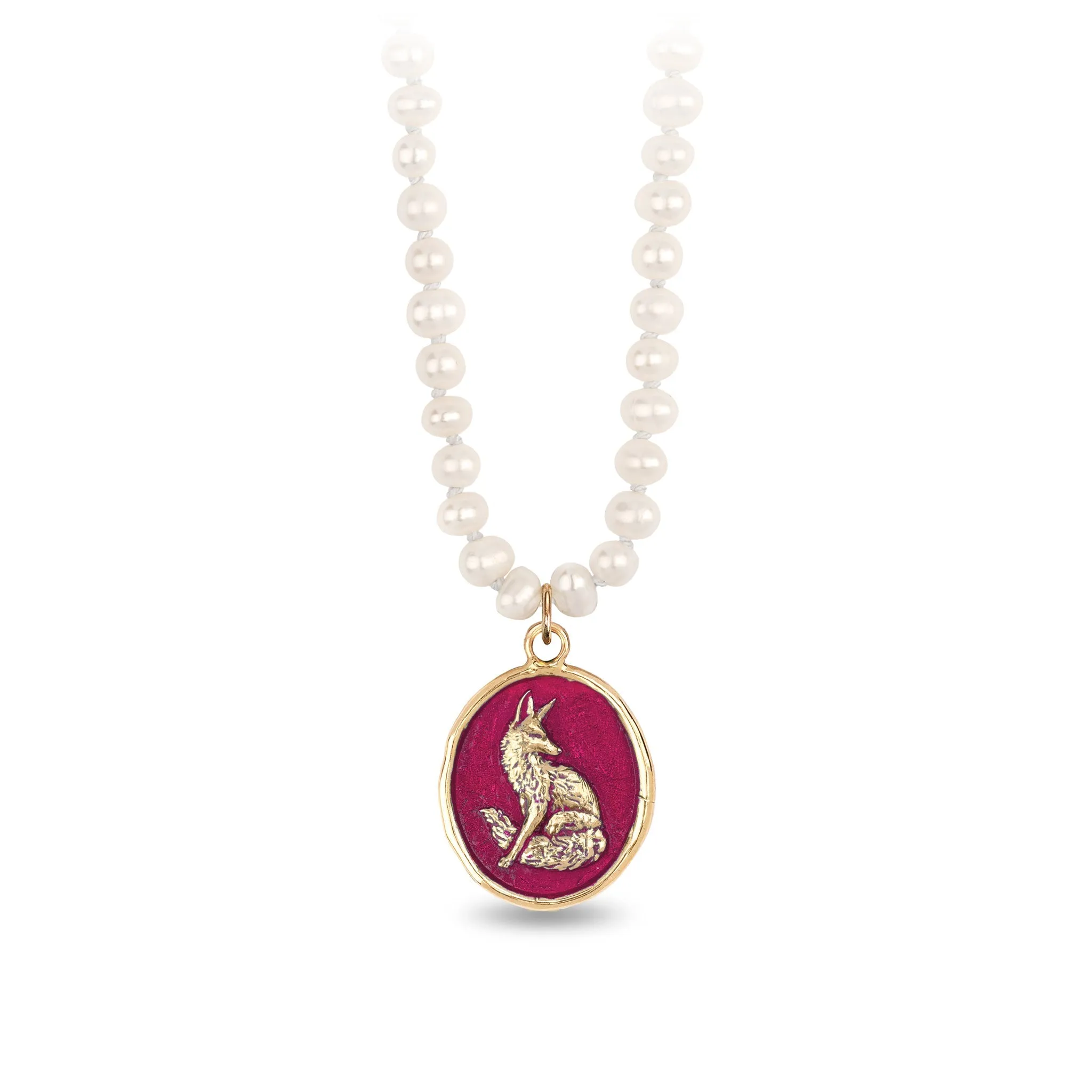 Trust in Yourself 14K Gold Talisman on Knotted Freshwater Pearl Necklace - True Colors