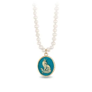 Trust in Yourself 14K Gold Talisman on Knotted Freshwater Pearl Necklace - True Colors