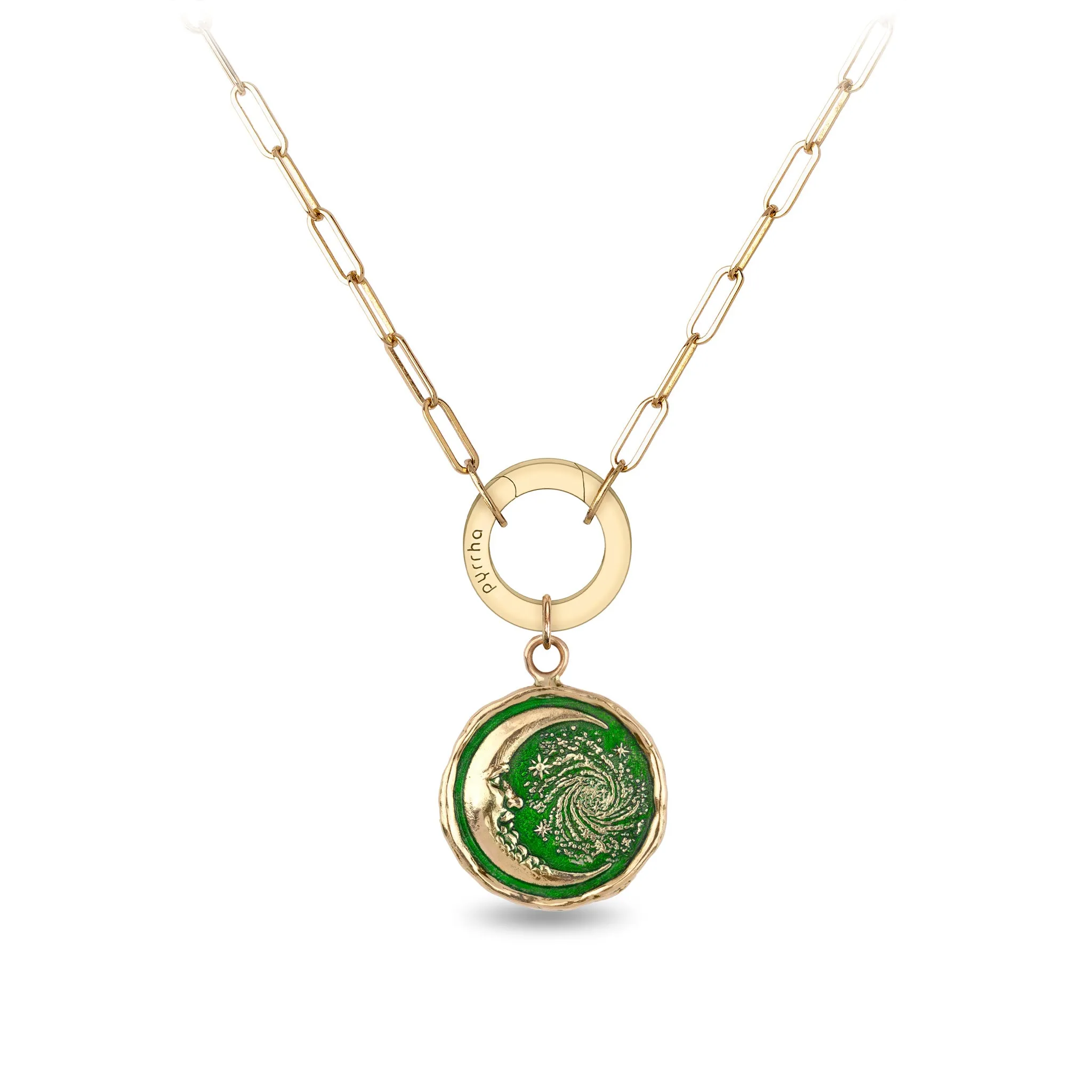 Trust the Universe 14K Gold Long Link Paperclip Chain Necklace - True Colors