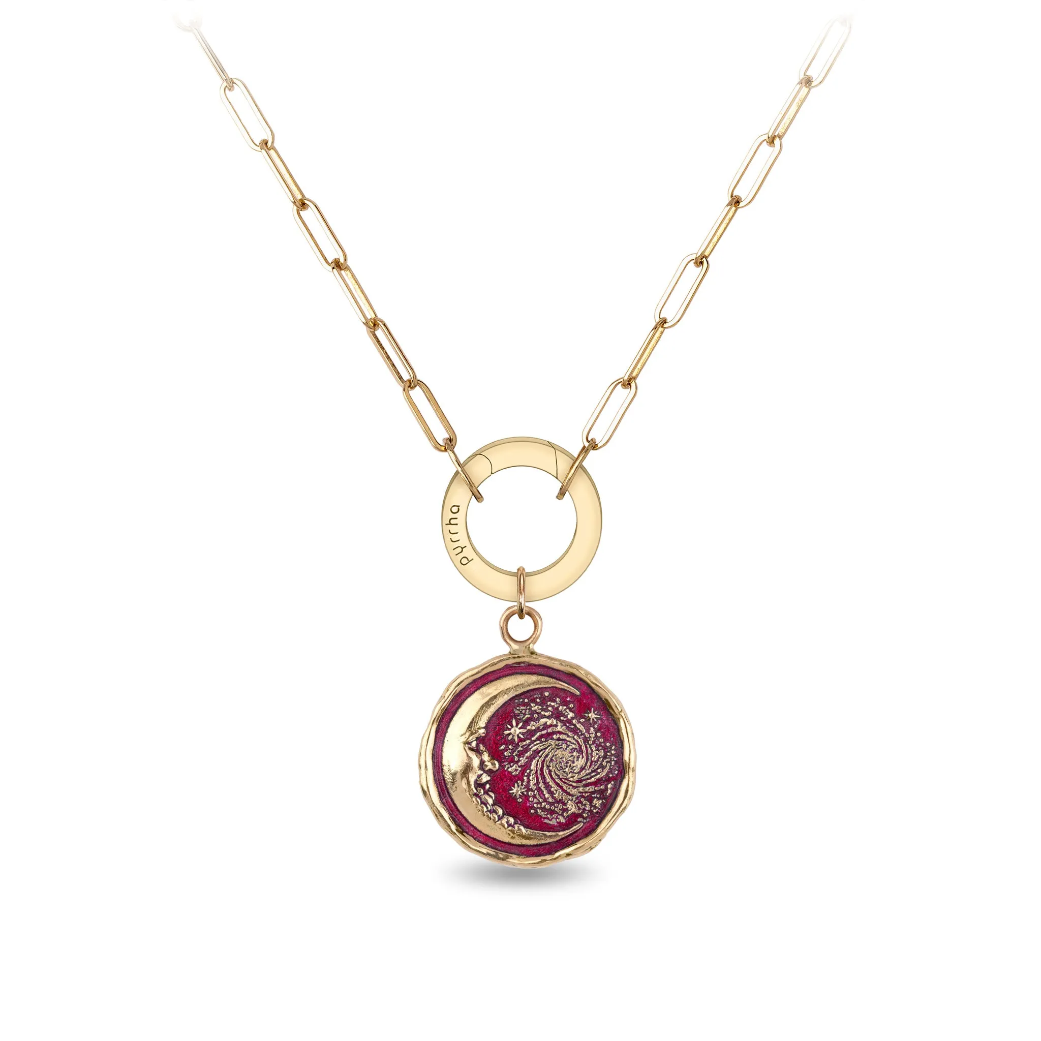 Trust the Universe 14K Gold Long Link Paperclip Chain Necklace - True Colors