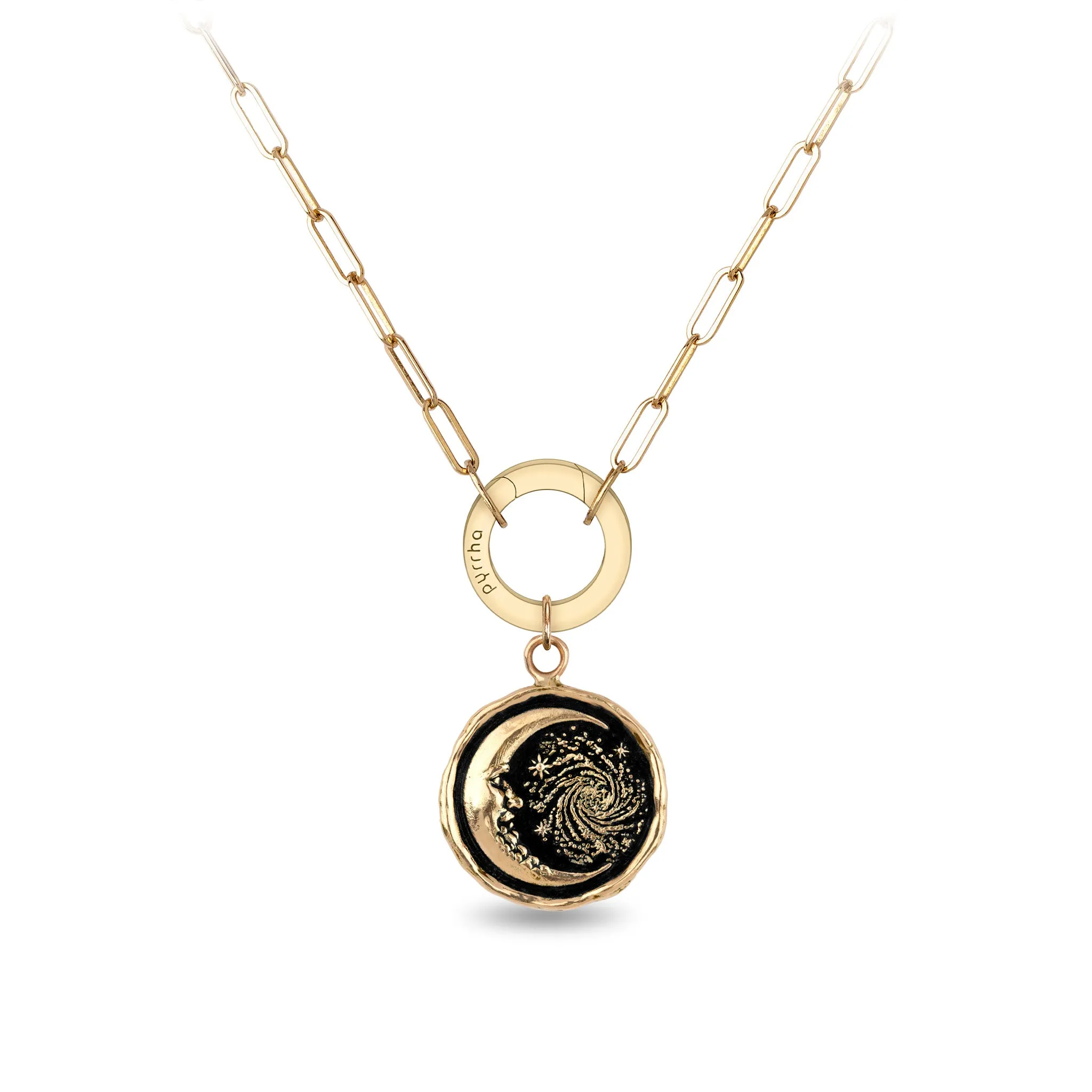 Trust the Universe 14K Gold Long Link Paperclip Chain Necklace