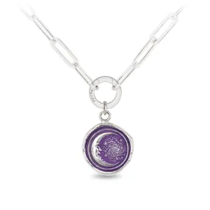 Trust the Universe Large Paperclip Chain Necklace - Mystic Violet