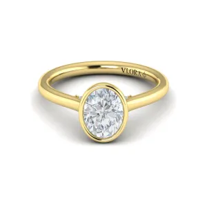 Vlora 14K Yellow Gold Oval Bezel Solitaire Engagement Ring