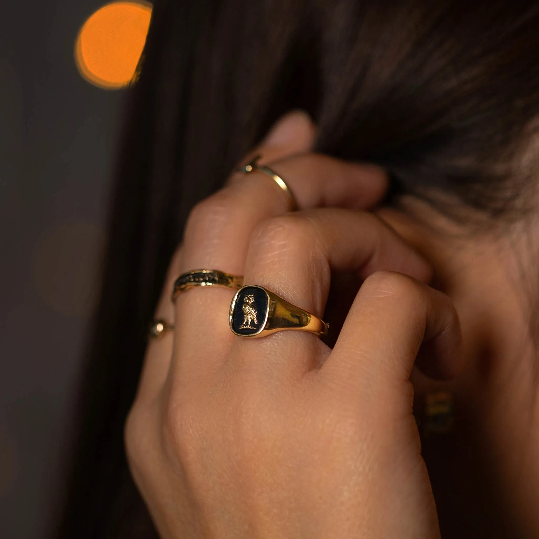Watch Over Me 14K Gold Signet Ring