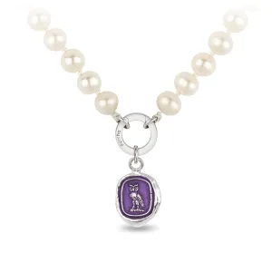 Watch Over Me Knotted Freshwater Pearl Necklace - Mystic Violet