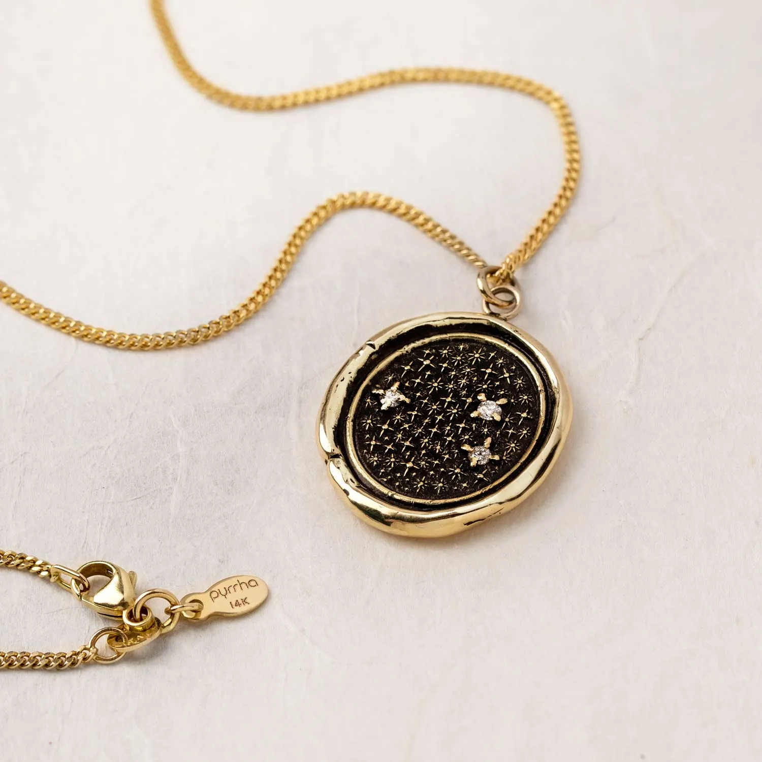 We Are Stardust 14K Gold Diamond Set Signature Talisman