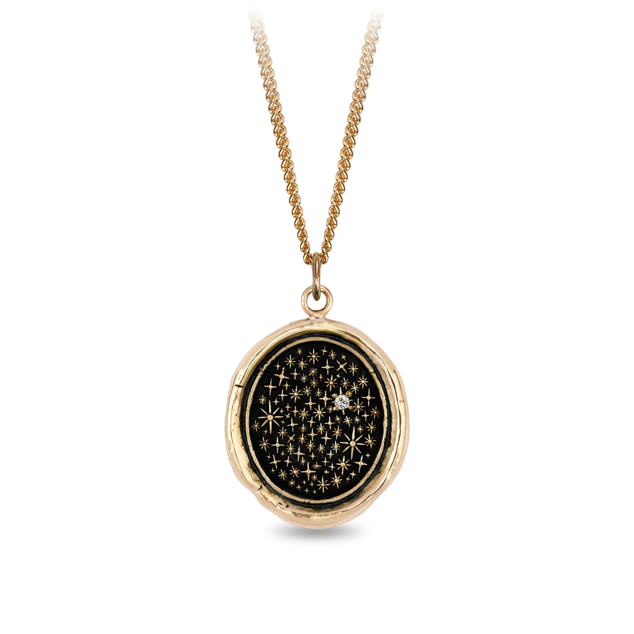 We Are Stardust 14K Gold Diamond Set Signature Talisman
