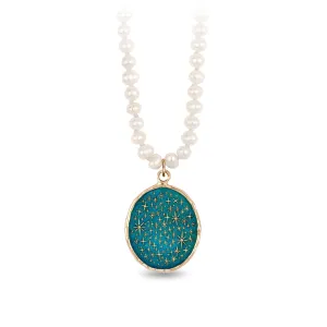 We Are Stardust 14K Gold Talisman on Knotted Freshwater Pearl Necklace - True Colors