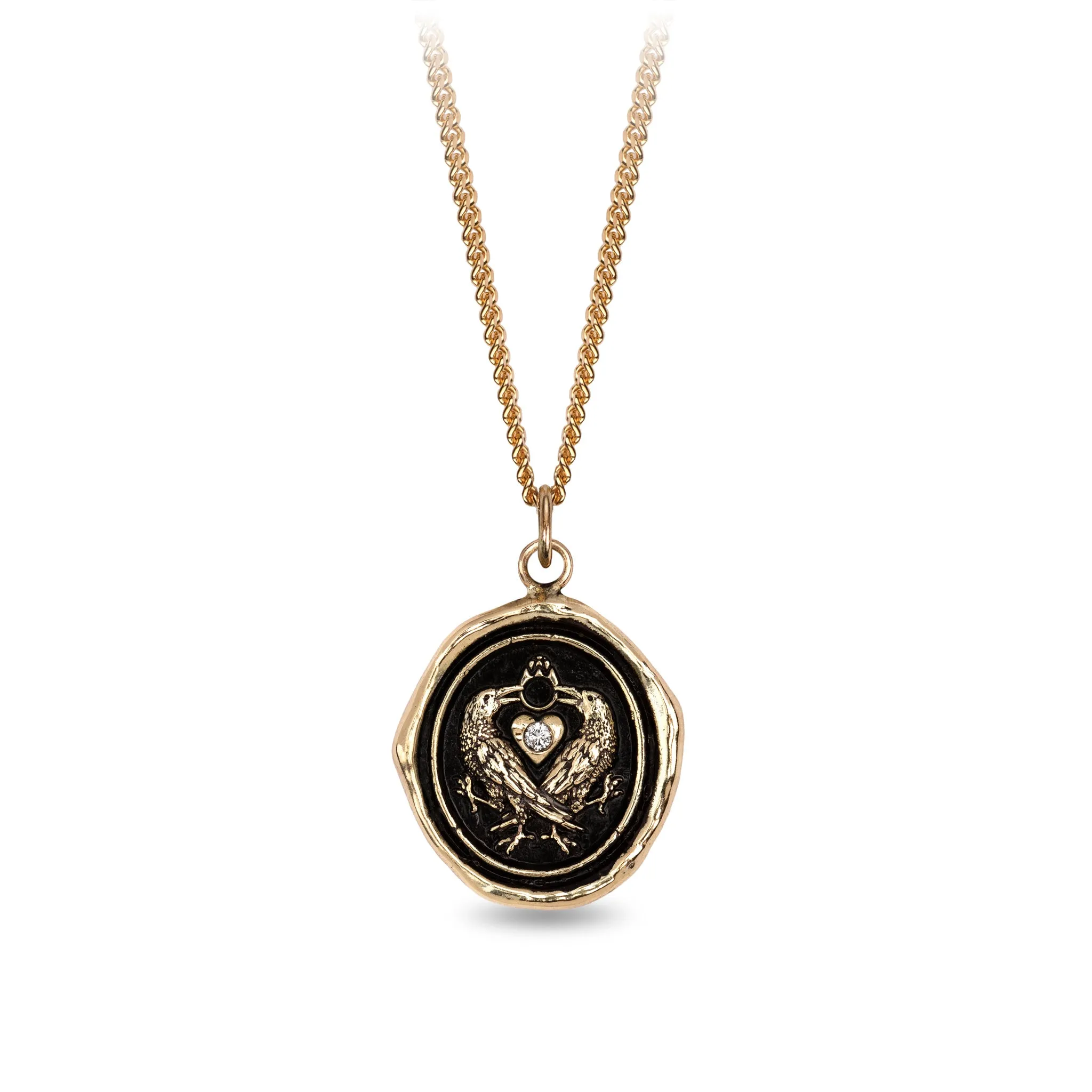 We Two Are One 14K Gold Diamond Set Signature Talisman