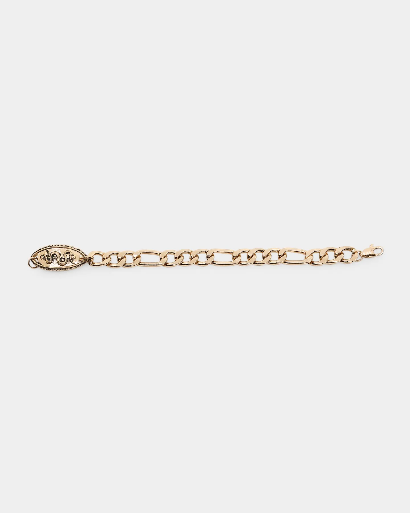 Wild for the Weekend Serpentine Oval ID Bracelet Gold