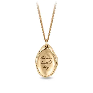 With Every Breath I Let Go 14K Gold Affirmation Talisman